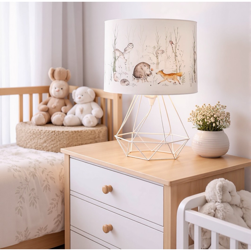 Otroška namizna svetilka KIDS ROOM 1xE27/60W/230V, premer 18 cm, živalski motiv