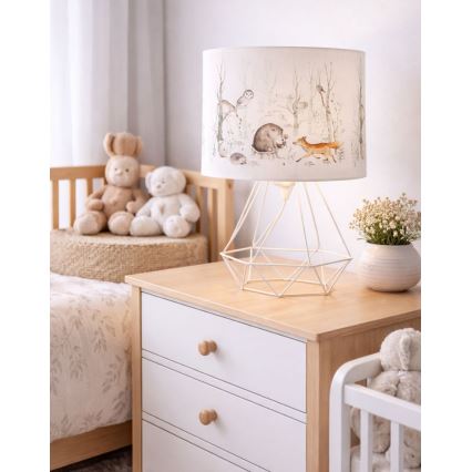 Otroška namizna svetilka KIDS ROOM 1xE27/60W/230V, premer 18 cm, živalski motiv