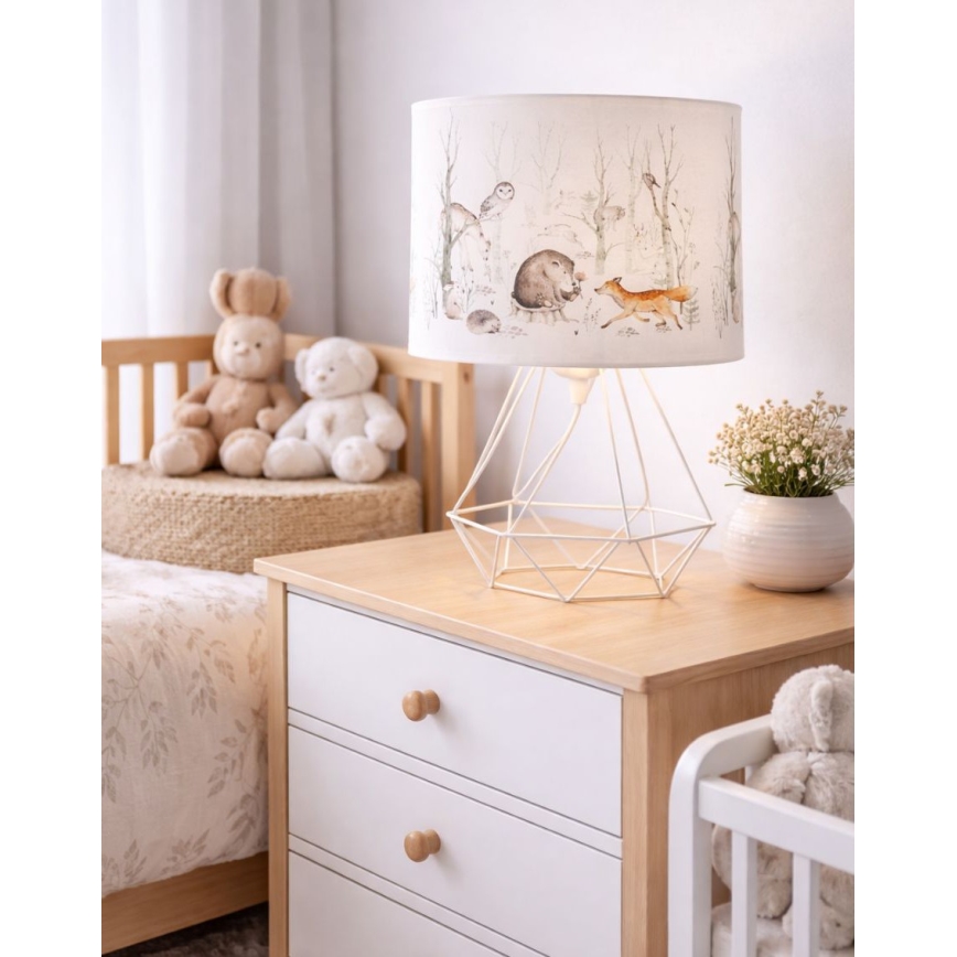 Otroška namizna svetilka KIDS ROOM 1xE27/60W/230V, premer 18 cm, živalski motiv
