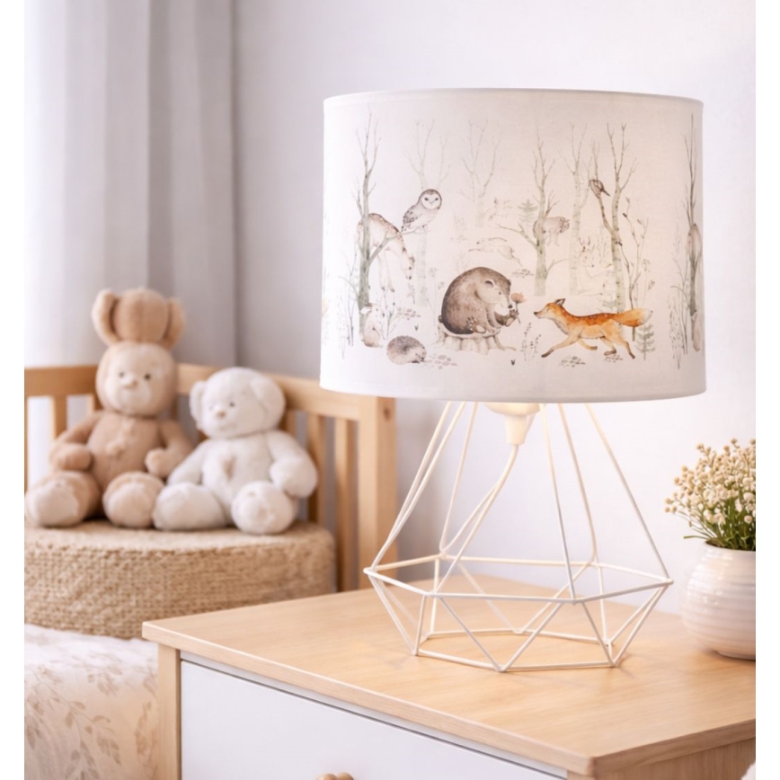 Otroška namizna svetilka KIDS ROOM 1xE27/60W/230V, premer 18 cm, živalski motiv