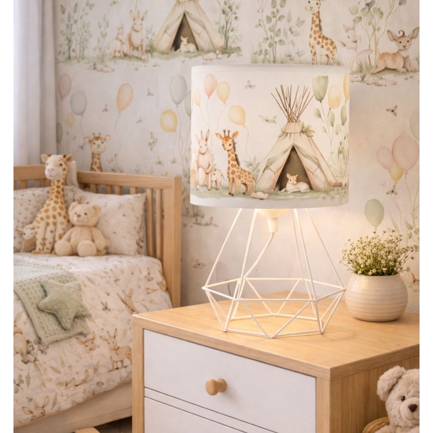 Otroška namizna svetilka KIDS ROOM 1xE27/60W/230V premer 18 cm živalski motiv