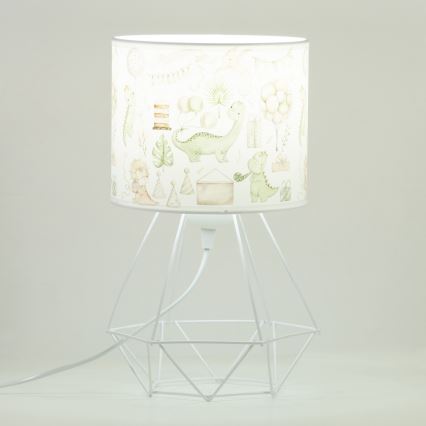 Otroška namizna svetilka KIDS ROOM 1xE27/60W/230V, Ø 18 cm, dinozaver
