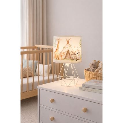 Otroška namizna svetilka KIDS ROOM 1xE27/60W/230V Ø 18 cm z živalskim motivom