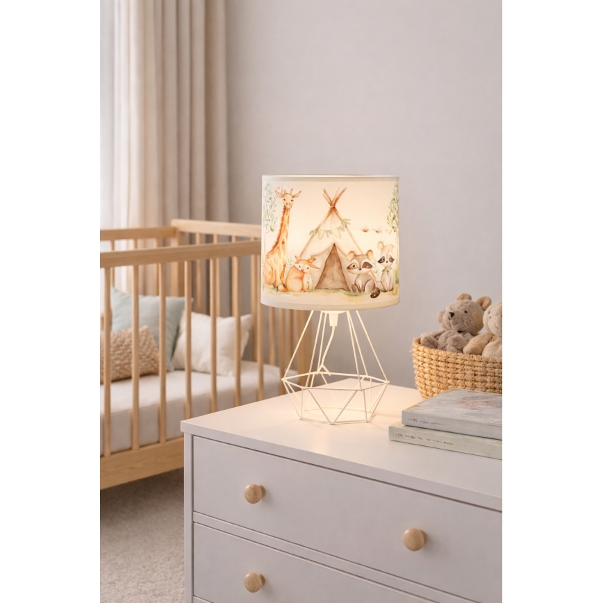 Otroška namizna svetilka KIDS ROOM 1xE27/60W/230V Ø 18 cm z živalskim motivom