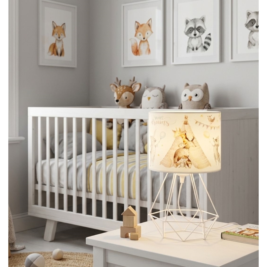 Otroška namizna svetilka KIDS ROOM 1xE27/60W/230V Ø 18 cm živalski motiv