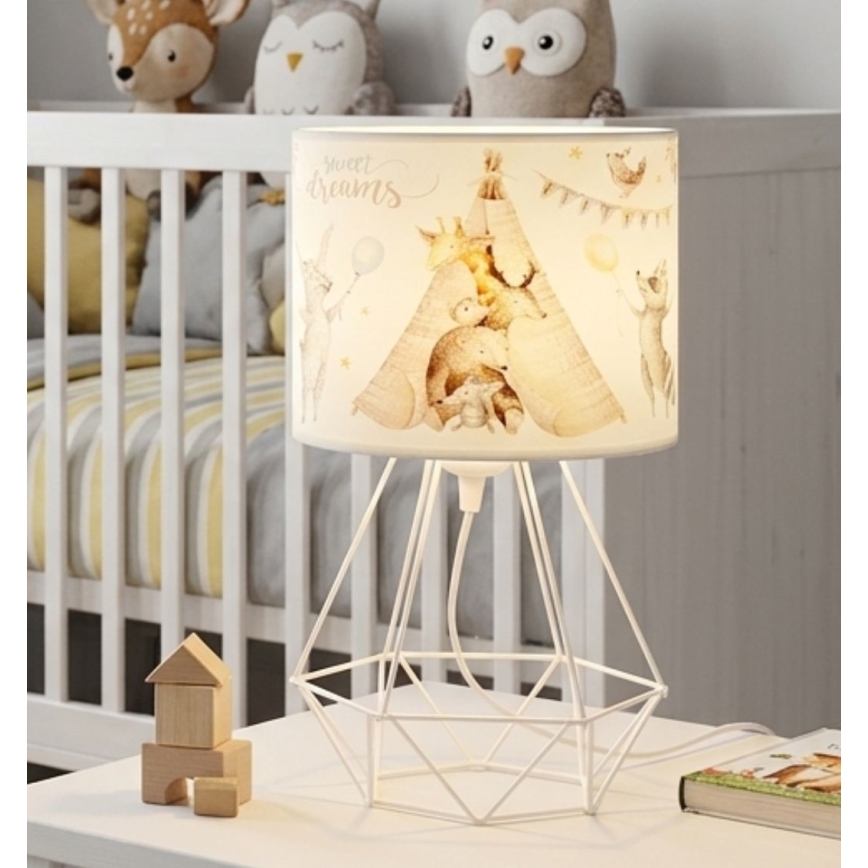 Otroška namizna svetilka KIDS ROOM 1xE27/60W/230V Ø 18 cm živalski motiv