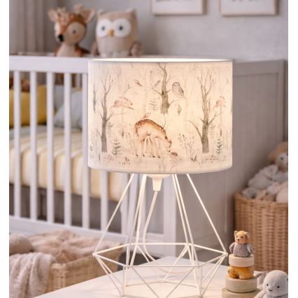 Otroška namizna svetilka KIDS ROOM 1xE27/60W/230V Ø 18 cm, živalski motiv