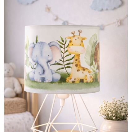 Otroška namizna svetilka KIDS ROOM, 1×E27/60W/230V, Ø 18 cm, motiv džungle