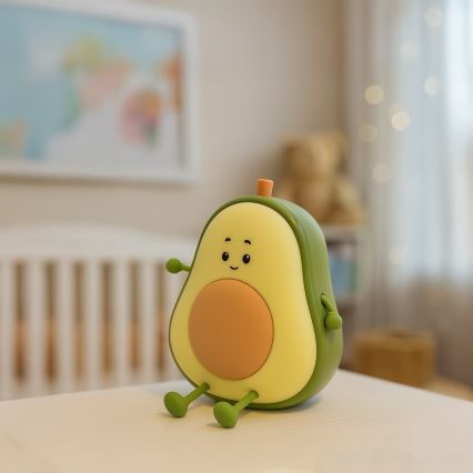 LED polnilna otroška nočna lučka AVOCADO s funkcijo zatemnitve in upravljanjem na dotik LED/1W/5V 1200 mAh