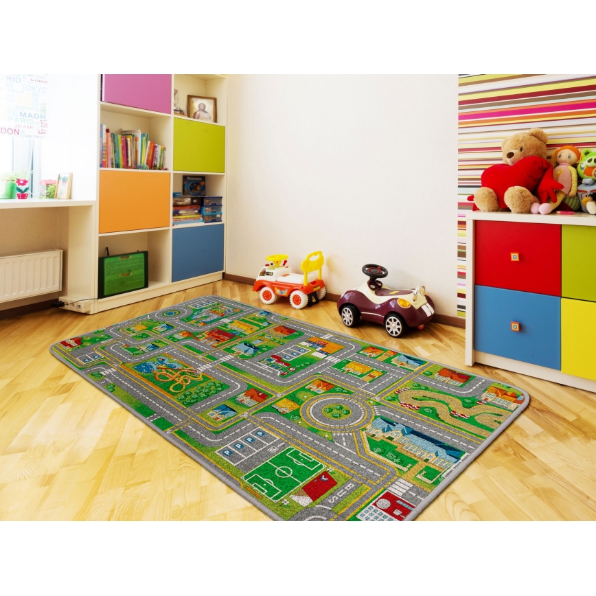 Otroška preproga PLAYTOWN 120x170 cm pisana/mesto