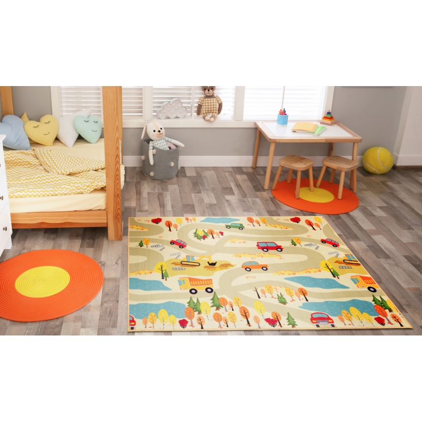Otroška preproga STELLA STREETS 100x150 cm bež/mesto