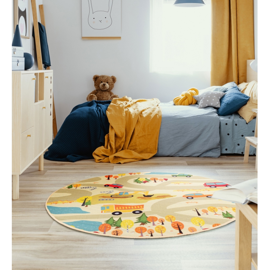 Otroška preproga STELLA STREETS 120 cm bež/mesto