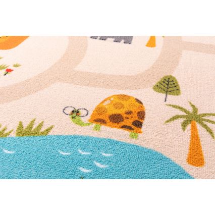Otroška protizdrsna preproga ARES STREETS 80x150 cm bež/safari