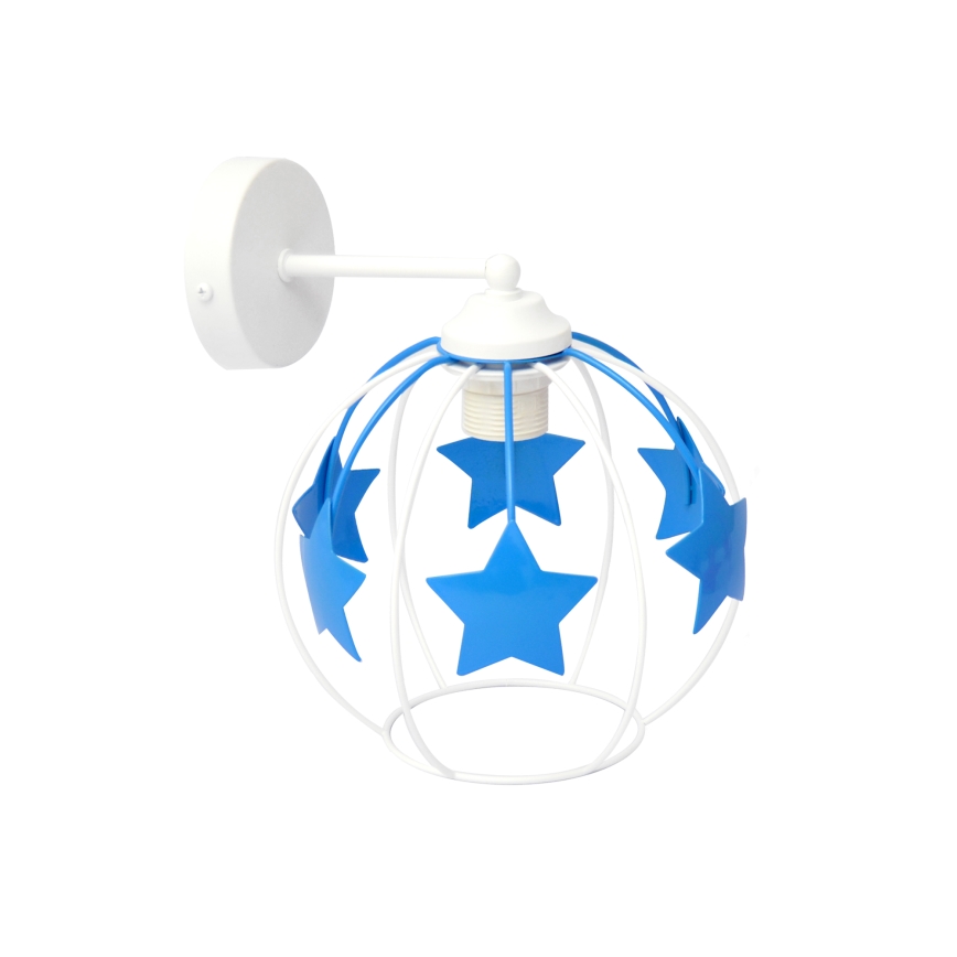 Otroška stenska svetilka STARS 1xE27/15W/230V modra/bela