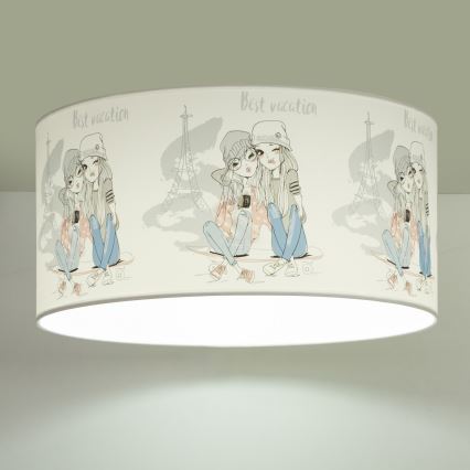Otroška stropna svetilka GIRLS VIBES 1xE27/60W/230V, premer 40 cm Paris