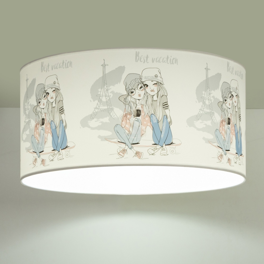 Otroška stropna svetilka GIRLS VIBES 1xE27/60W/230V, premer 40 cm Paris