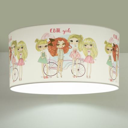 Otroška stropna svetilka GIRLS VIBES 1xE27/60W/230V, premer 40 cm, za deklice