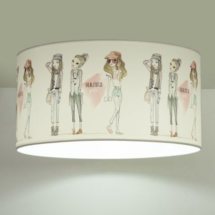 Otroška stropna svetilka GIRLS VIBES 1xE27/60W/230V premer 40 cm za deklice