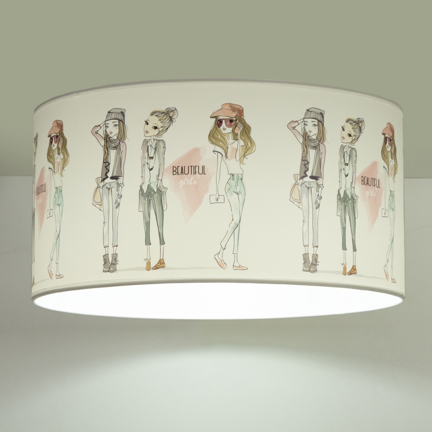 Otroška stropna svetilka GIRLS VIBES 1xE27/60W/230V premer 40 cm za deklice