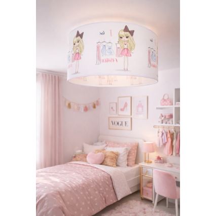 Otroška stropna svetilka GIRLS VIBES 1xE27/60W/230V Ø 40 cm Obožujem modo