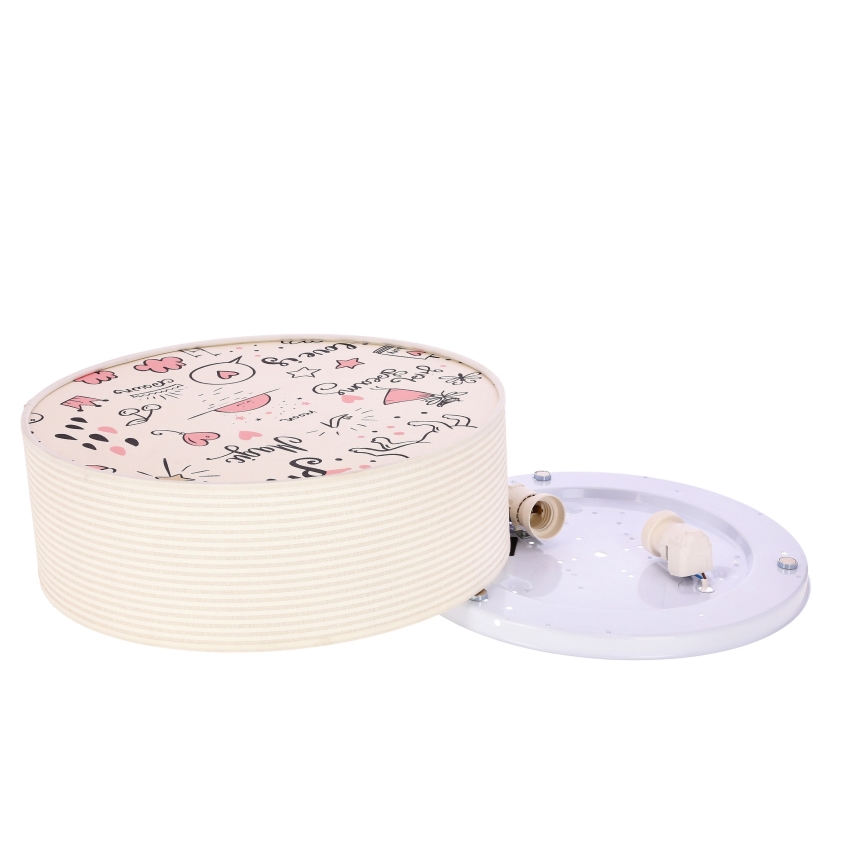 Otroška stropna svetilka KIDDY 2xE27/40W/230V bež/roza