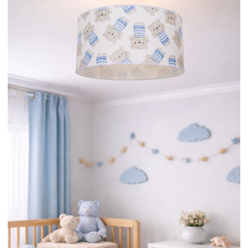 Otroška stropna svetilka KIDS ROOM, 1x E27/60W/230V, premer 40 cm, medvedek