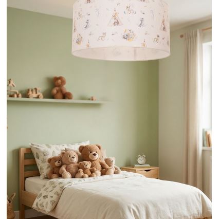 Otroška stropna svetilka KIDS ROOM 1x E27/60W/230V, premer 40 cm, z motivom živali