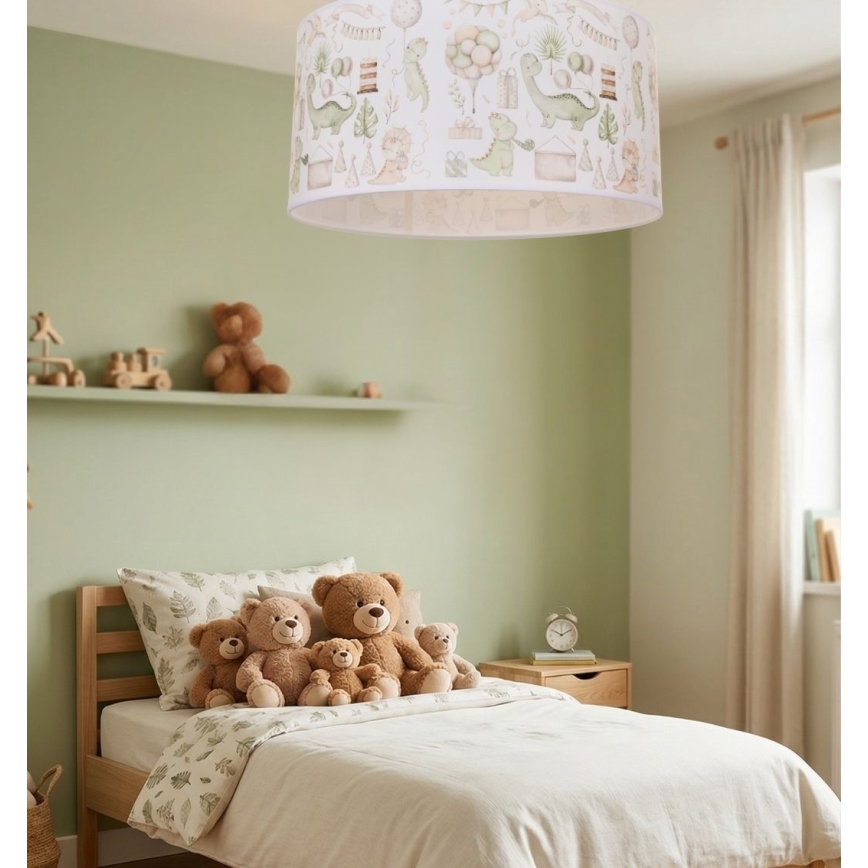 Otroška stropna svetilka KIDS ROOM 1xE27/60W/230V premer 40 cm dinozaver
