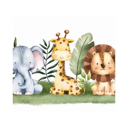 Otroška stropna svetilka KIDS ROOM 1xE27/60W/230V, premer 40 cm, motiv džungle