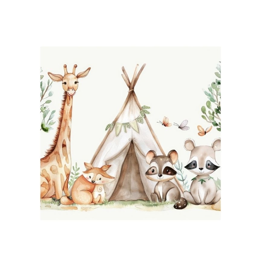 Otroška stropna svetilka KIDS ROOM 1xE27/60W/230V, premer 40 cm, z motivom živali