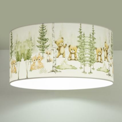 Otroška stropna svetilka KIDS ROOM 1xE27/60W/230V, premer 40 cm, z motivom živali