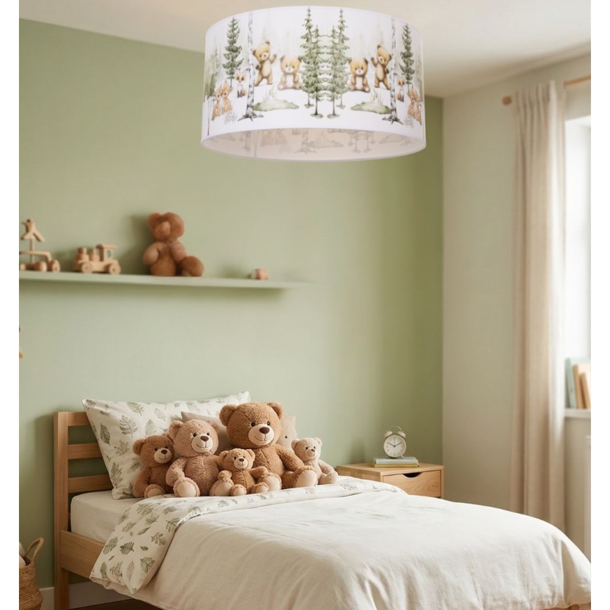 Otroška stropna svetilka KIDS ROOM 1xE27/60W/230V, premer 40 cm, z motivom živali