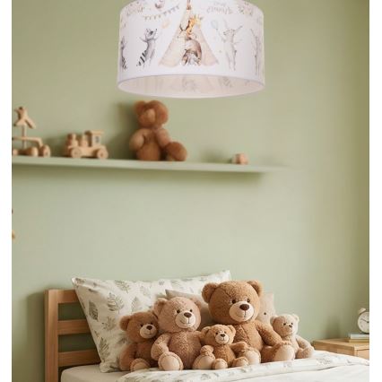 Otroška stropna svetilka KIDS ROOM 1xE27/60W/230V premer 40 cm z živalskim motivom