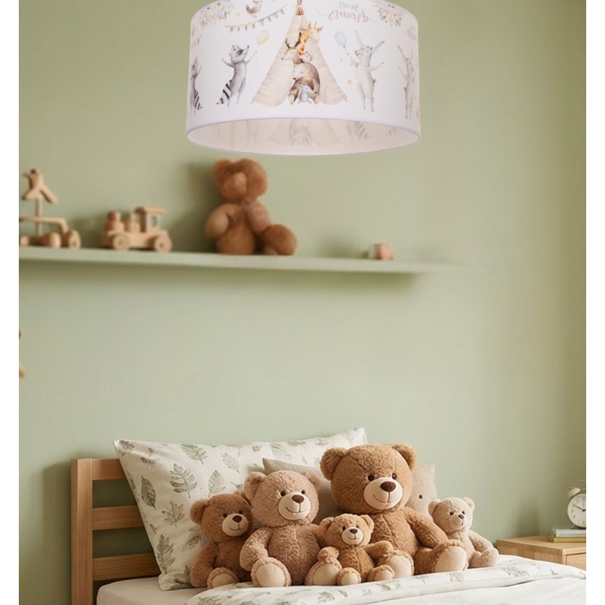 Otroška stropna svetilka KIDS ROOM 1xE27/60W/230V premer 40 cm z živalskim motivom