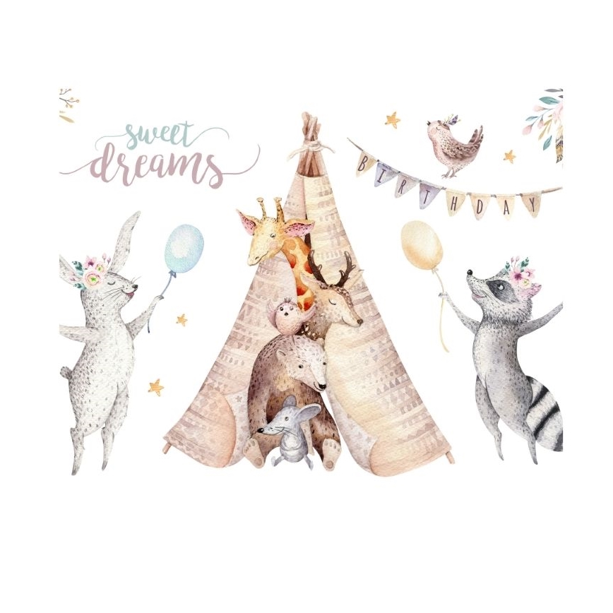 Otroška stropna svetilka KIDS ROOM 1xE27/60W/230V premer 40 cm z živalskim motivom