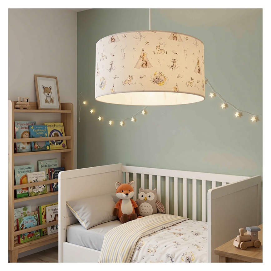 Otroška stropna svetilka KIDS ROOM 1xE27/60W/230V premer 40 cm z živalskim motivom