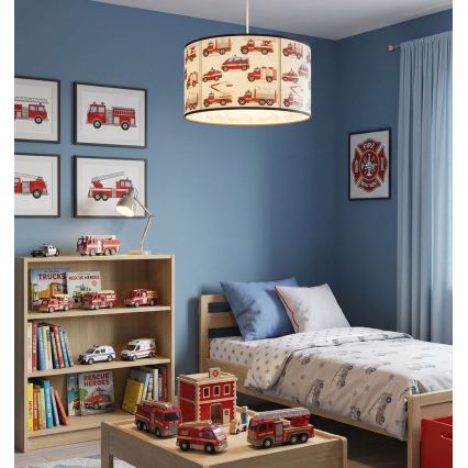Otroška stropna svetilka KIDS ROOM 1xE27/60W/230V, Ø 40 cm, gasilci
