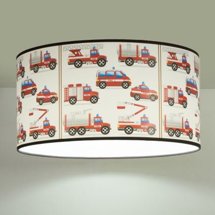 Otroška stropna svetilka KIDS ROOM 1xE27/60W/230V Ø 40 cm z motivom gasilcev