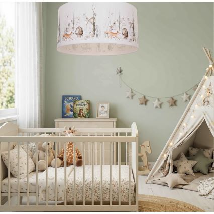 Otroška stropna svetilka KIDS ROOM 1xE27/60W/230V, Ø 40 cm, z živalskim motivom