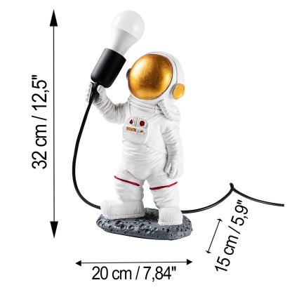 Otroška svetilka ASTRONAUT 1xE27/40W/230V bakrena/bela