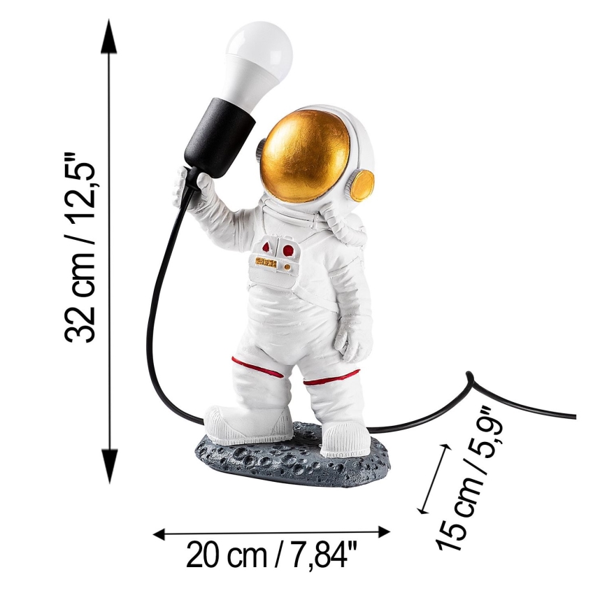 Otroška svetilka ASTRONAUT 1xE27/40W/230V bakrena/bela