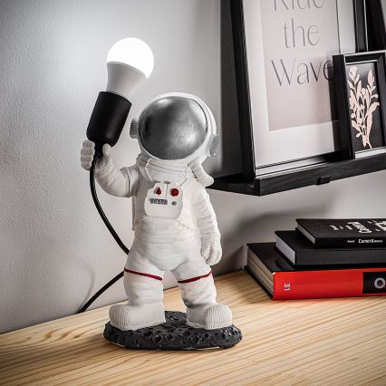 Otroška svetilka ASTRONAUT 1xE27/40W/230V srebrna/bela