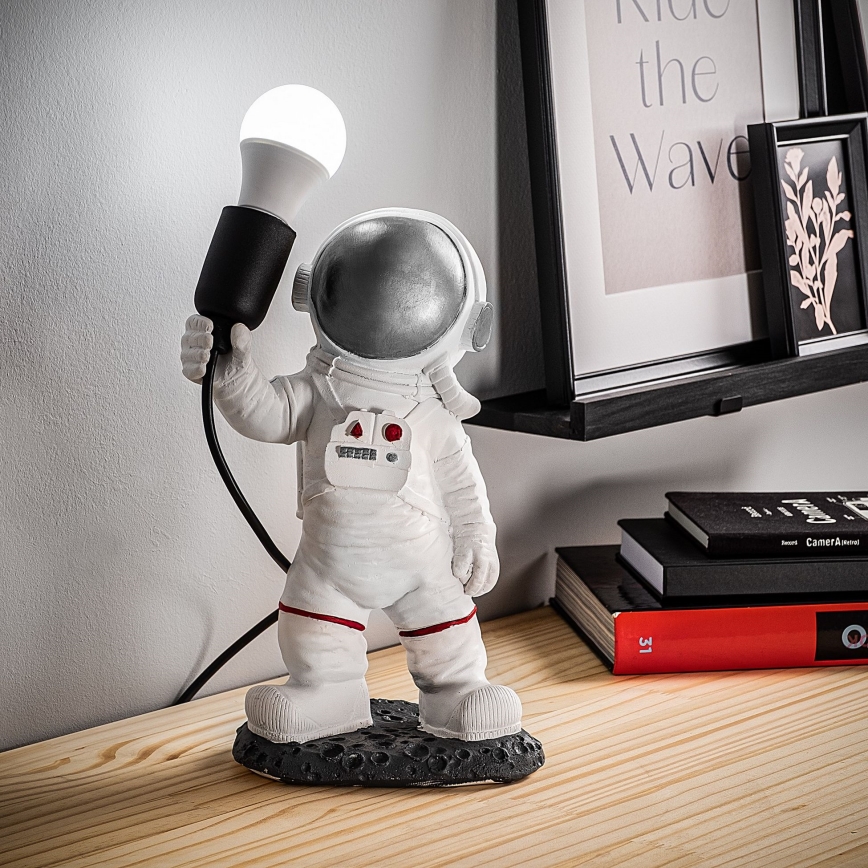 Otroška svetilka ASTRONAUT 1xE27/40W/230V srebrna/bela