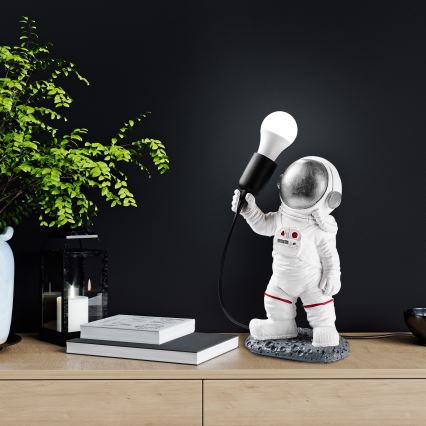 Otroška svetilka ASTRONAUT 1xE27/40W/230V srebrna/bela
