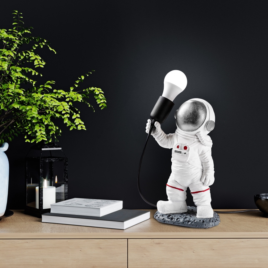 Otroška svetilka ASTRONAUT 1xE27/40W/230V srebrna/bela