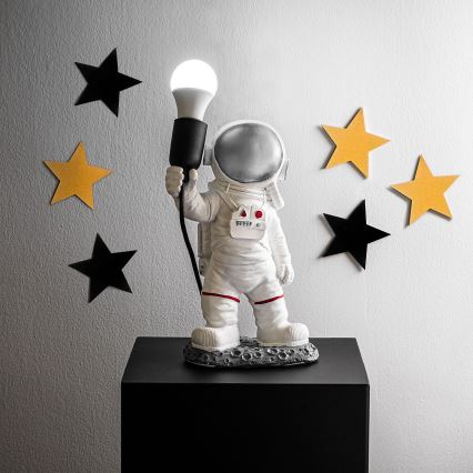 Otroška svetilka ASTRONAUT 1xE27/40W/230V srebrna/bela