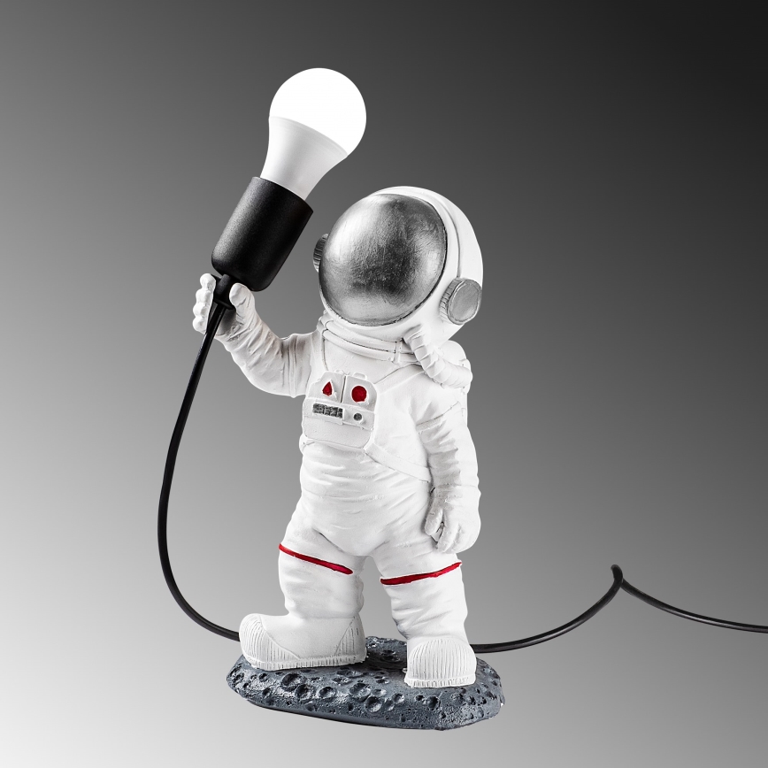 Otroška svetilka ASTRONAUT 1xE27/40W/230V srebrna/bela