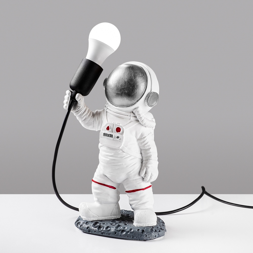 Otroška svetilka ASTRONAUT 1xE27/40W/230V srebrna/bela