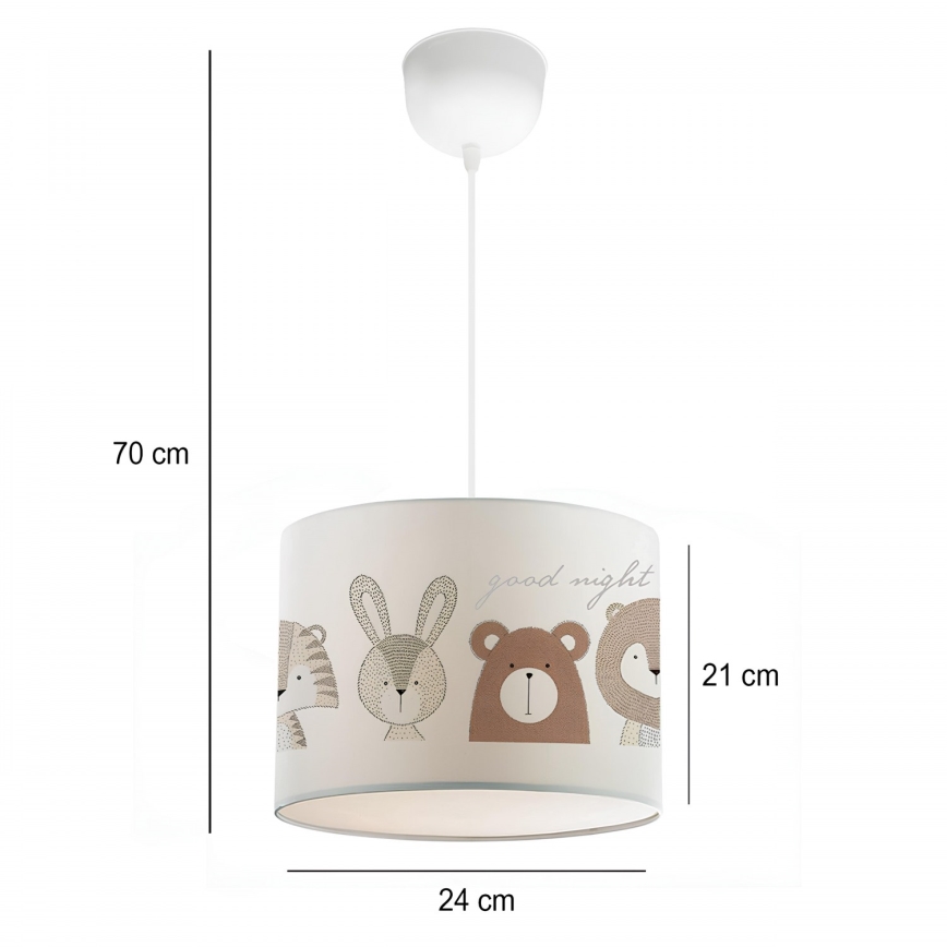 Otroška svetilka CANDY 1xE27/40W/230V bela/rjava
