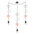 Otroška svetilka na vrv TRIO 3xE27/20W/230V roza/bela